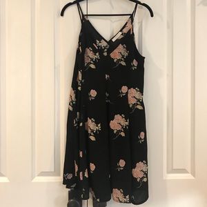 Lush Black Floral Dress